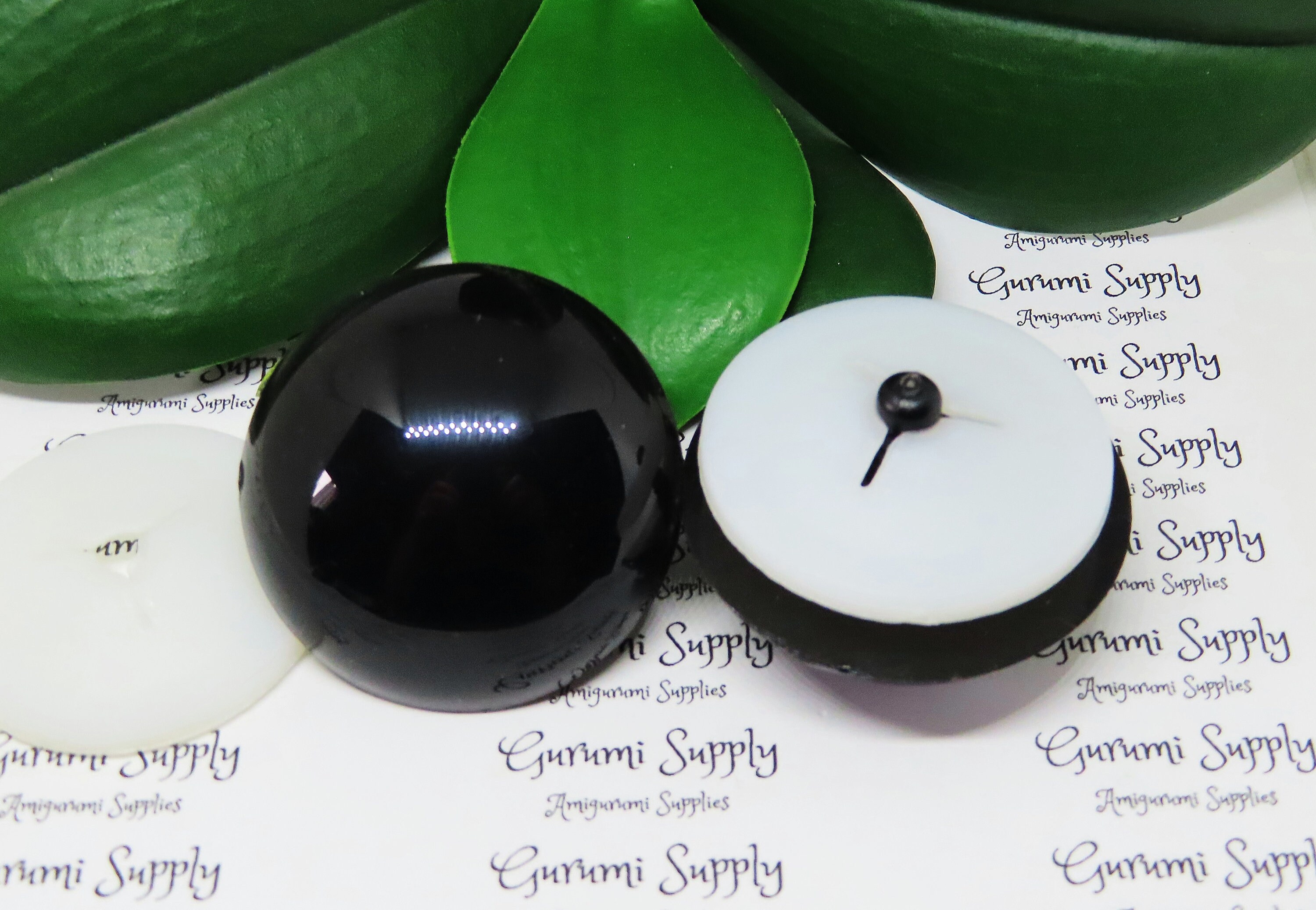 24mm Solid Black Round Safety Eyes with Washers: 1 Pair - Amigurumi /  Animal / Doll / Toy / Craft Eye / Crochet / Knit / Craft Supplies