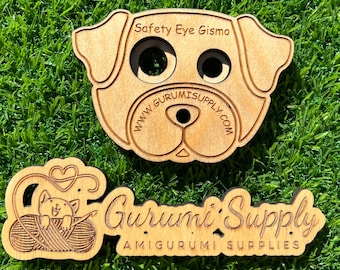 Safety Eye Gismo - Big Dog - Safety Eye Tool - Safety Eye Jig - Safety Eye Helper - Wood - Trapezoid Eye - Animal Eye - Amigurumi