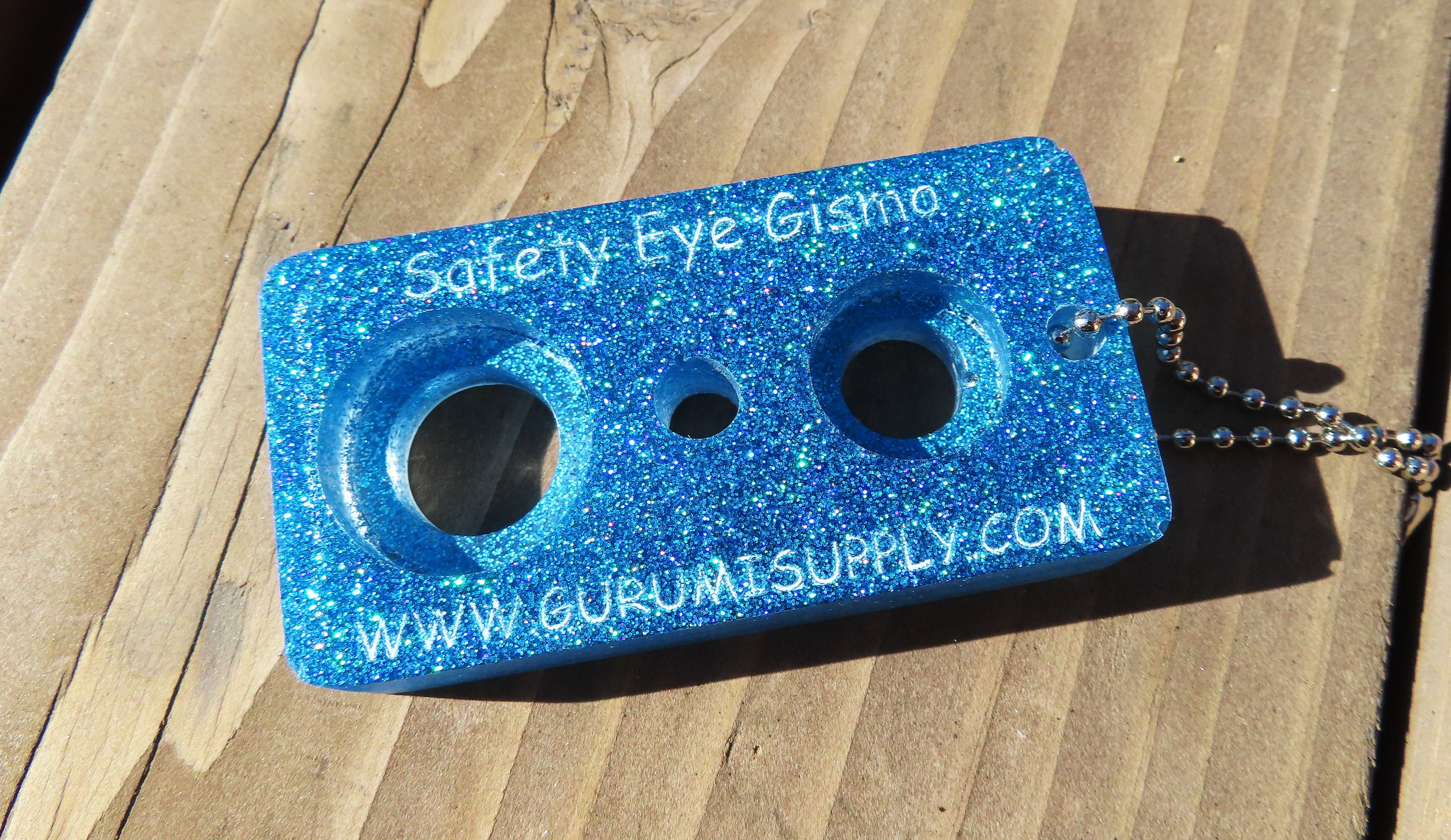 Safety Eye Gismo Light Blue Fine Glitter Keychain Safety Eye Tool