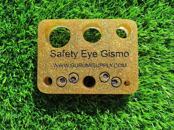 Safety Eye Gismo Gold Glitter Rectangle Safety Eye Tool Safety Eye Jig Safety  Eye Helper Trapezoid Amigurumi Block Tool 