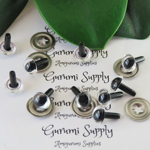 7.5mm Translucent Clear Iris Black Pupil Round Cat Style Safety Eyes and Washers:  5 Pairs – Dragon / Amigurumi / Animals Creation / Crochet