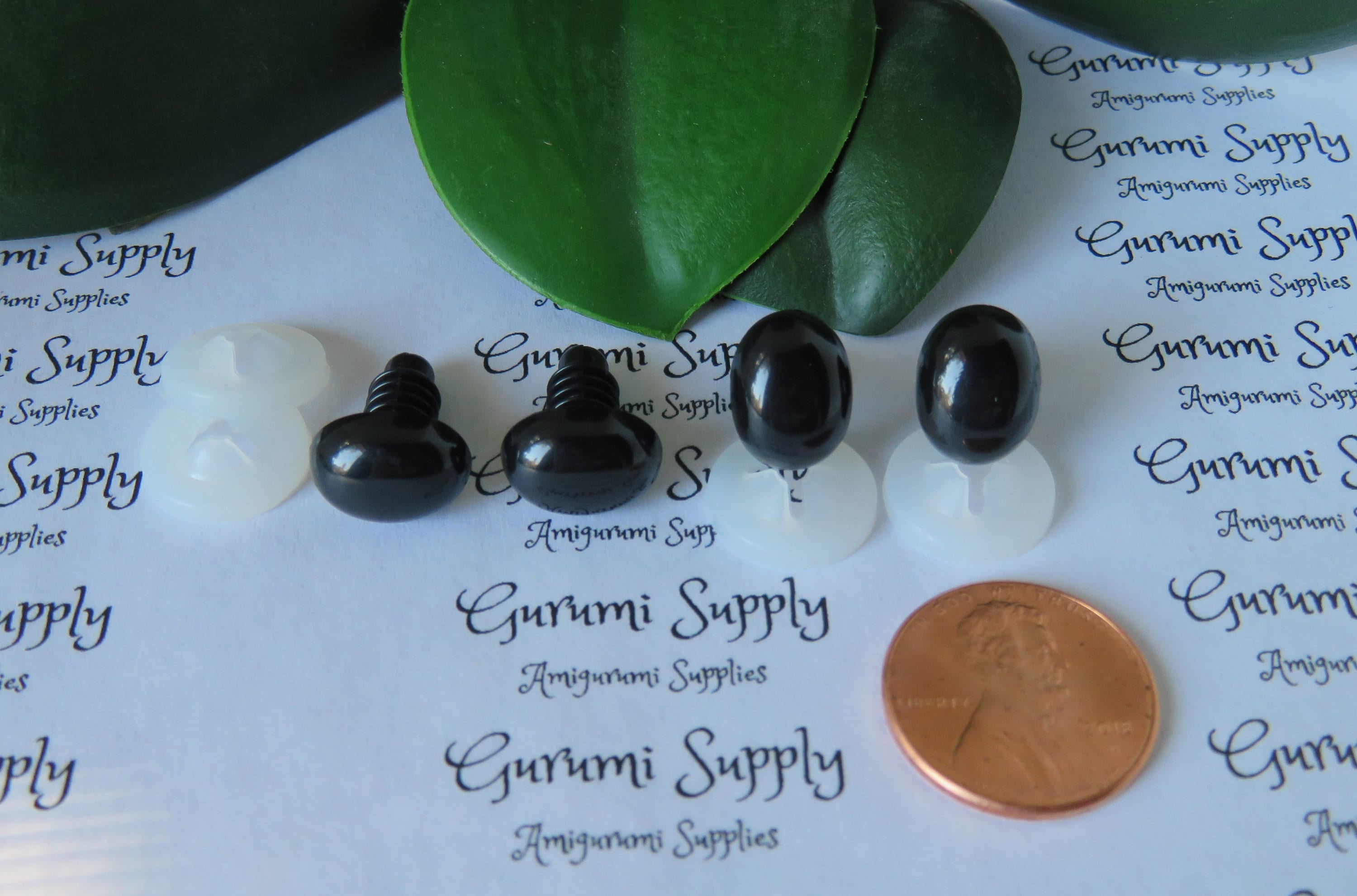 Black Oval Safety Eyes/ Noses --4x6/6x8/10x7/12x9/13x10/15x10.5mm Amigurumi  Eyes/ Plastic