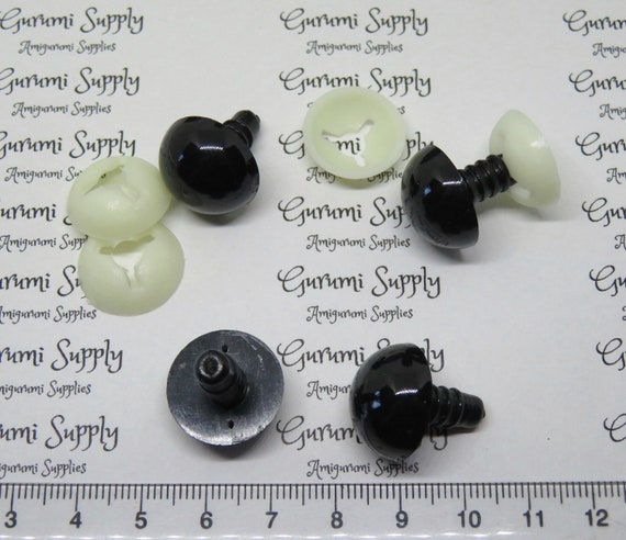 Bulk-pack 30mm Solid Black Round Safety Eyes With Washers: 5 Pair Amigurumi  / Animals / Doll / Creations / Craft Eyes / Crochet / Knit 
