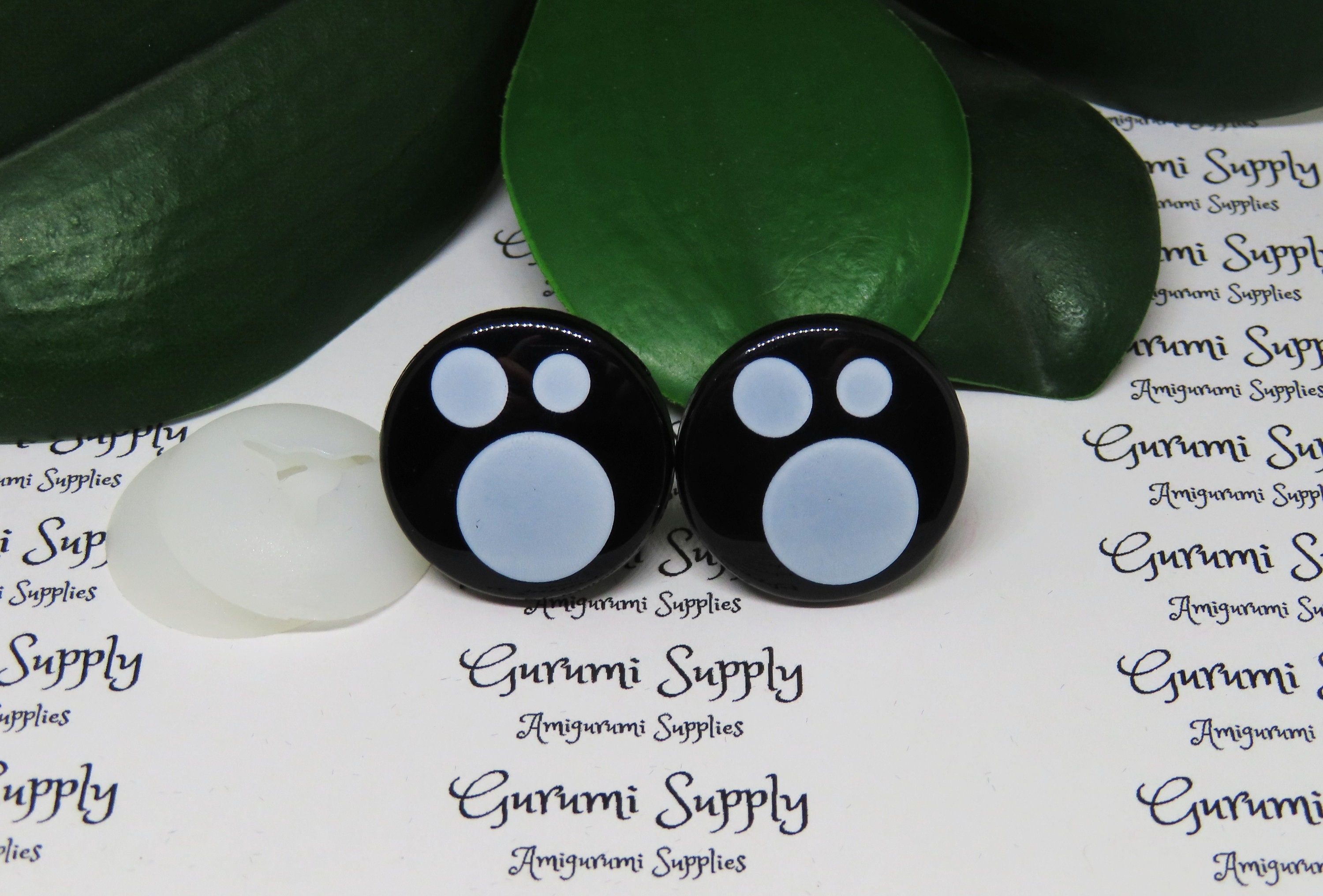 14mm Solid Black Round Safety Eyes with Washers: 2 Pair - Amigurumi /  Animals/ Doll / Toy / Stuffed Creations / Craft Eyes / Crochet / Knit