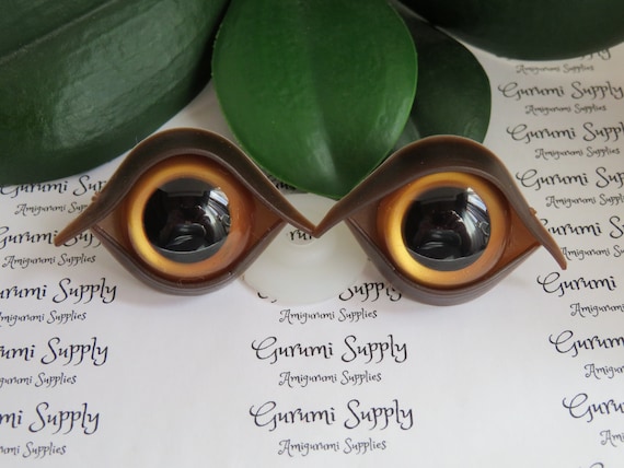24mm Safety Eye Eye Lids in Brown – 1 pair – Amigurumi /Toy Eye Lids / Eye Character / Eye Accents /Amigurumi Supplies / Craft Supplies