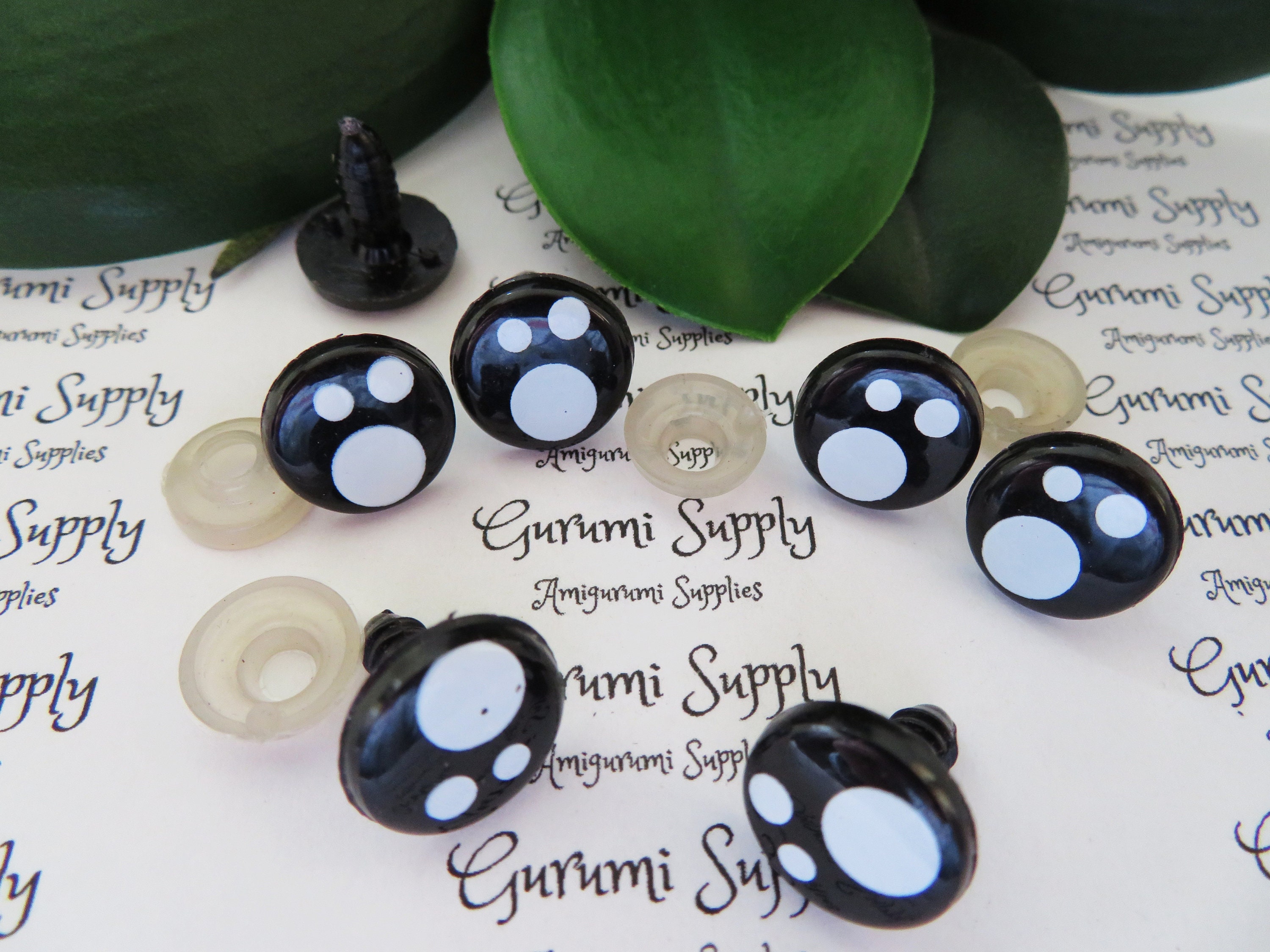 14mm Kawaii Style Round Safety Eyes and Washers: 2 Pairs Doll