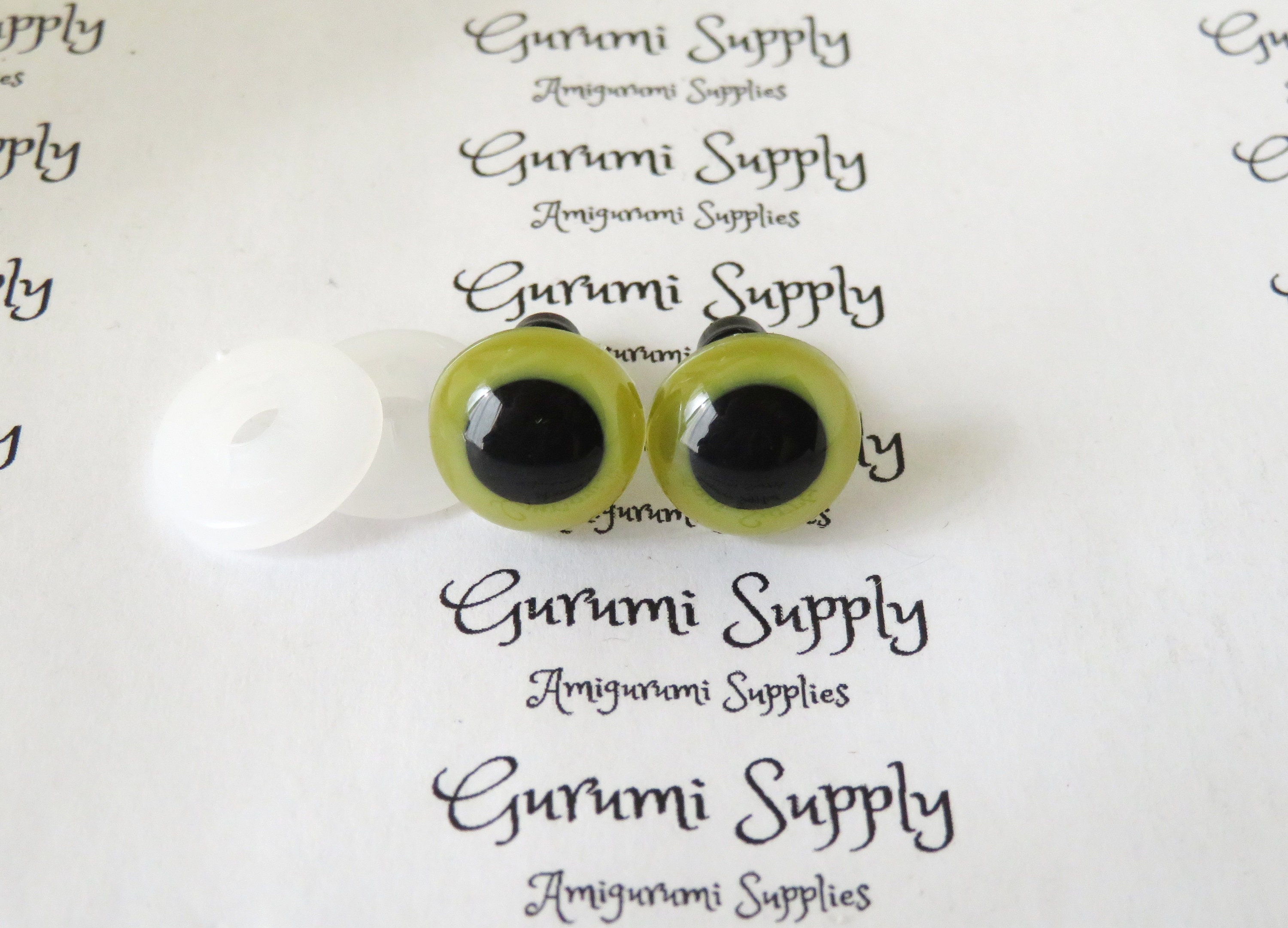 14mm Solid Black Round Safety Eyes with Washers: 2 Pair