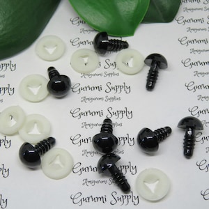 9mm or 10mm Solid Black Safety Eyes With Plastic Backs for Teddy  Bear/animal Soft Toy Making 