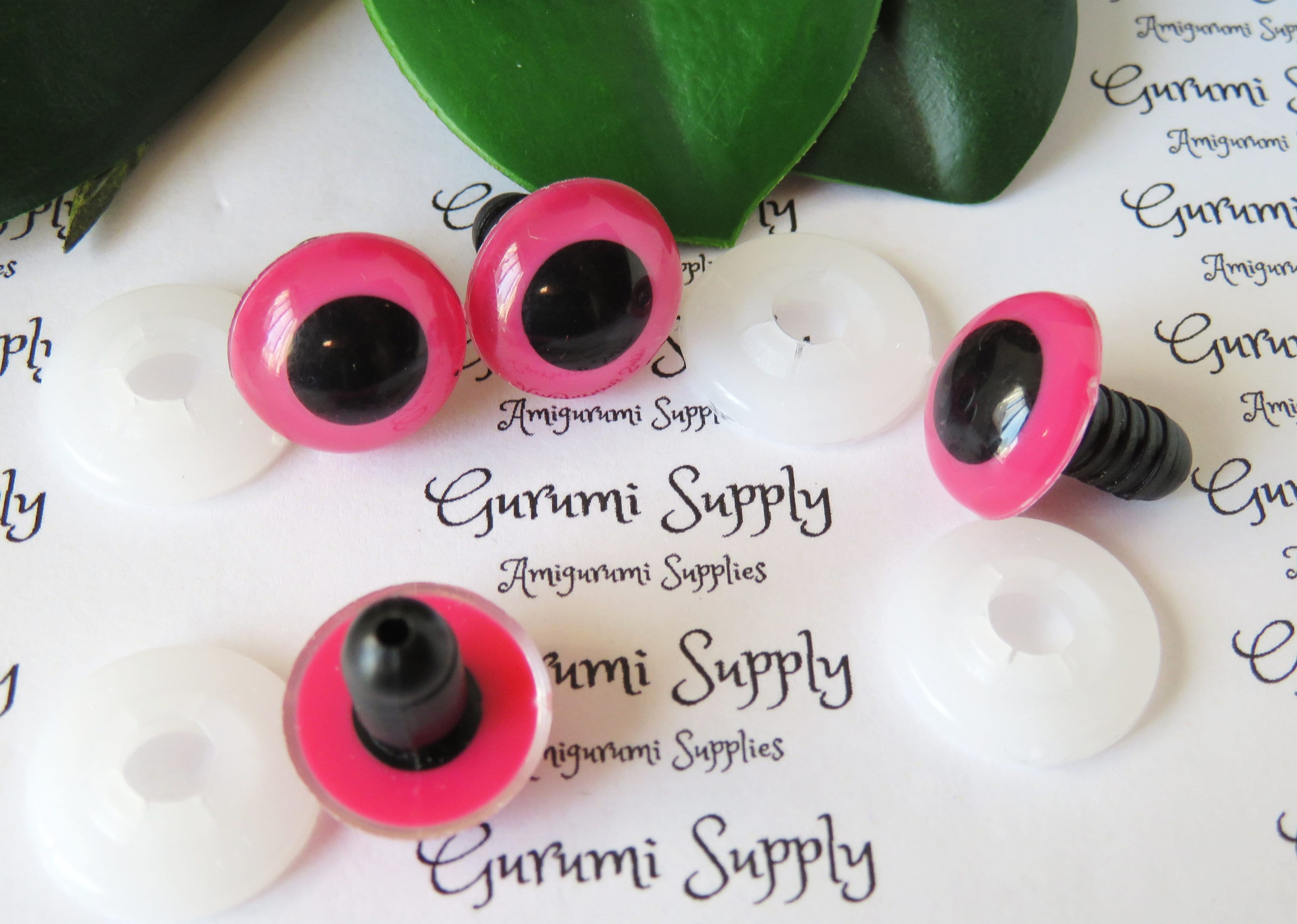 50mm Solid Black Round Safety Eyes with Washers: 1 Pair - Amigurumi /  Animal / Doll / Toy / Stuffed Creations / Craft Eyes / Crochet / Knit