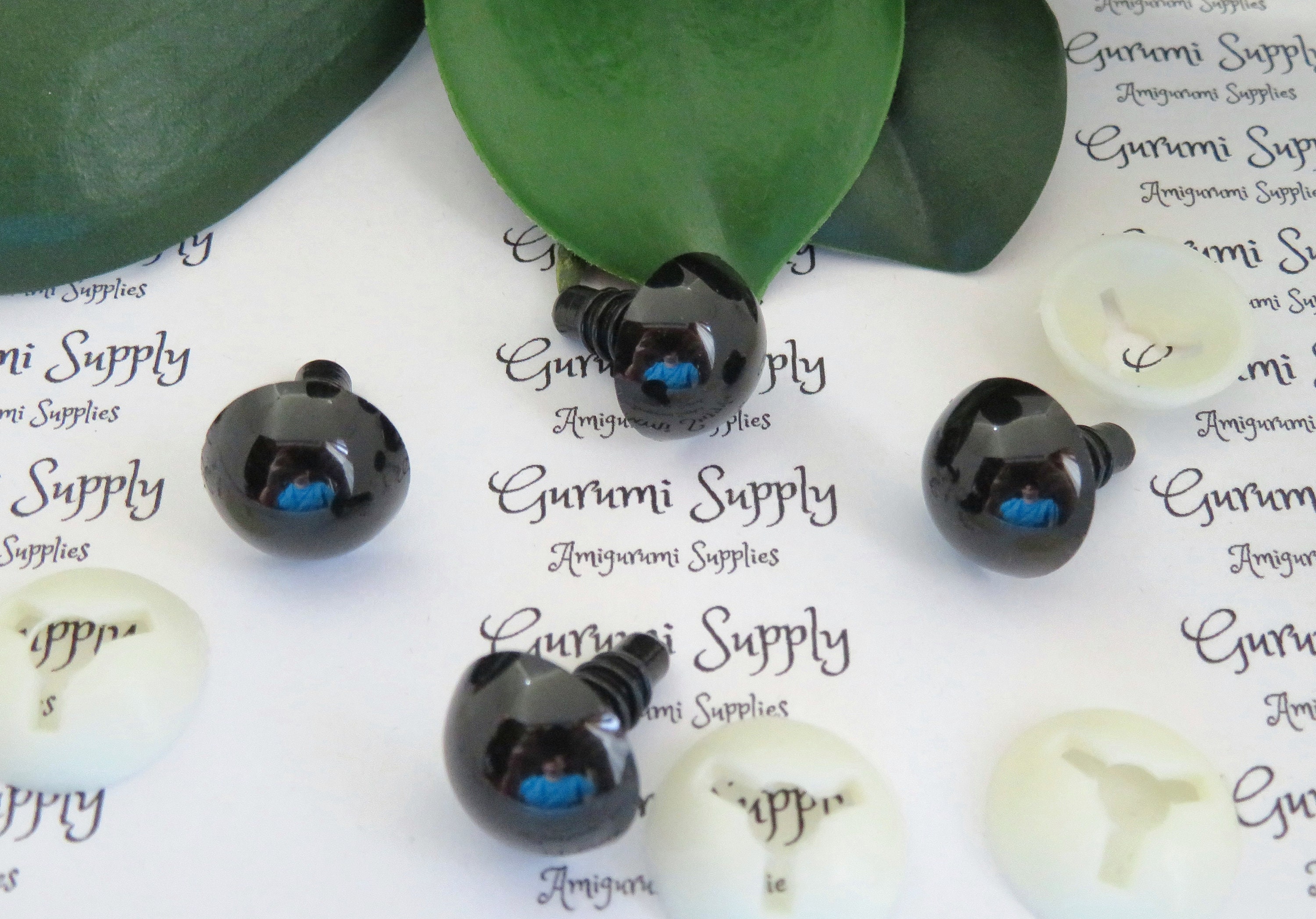 Bulk Pack! 15mm Solid Black Round Safety Eyes and Washers: 20 Pair - Doll /  Amigurumi / Animal / Crafft Supplies / Creations / Toy / Crochet