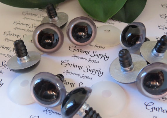 20mm Hand Painted Silver Grey Iris Black Pupil Round Safety Eyes and  Washers: 1 Pair Dolls / Amigurumi / Animals / Stuffed Creations 