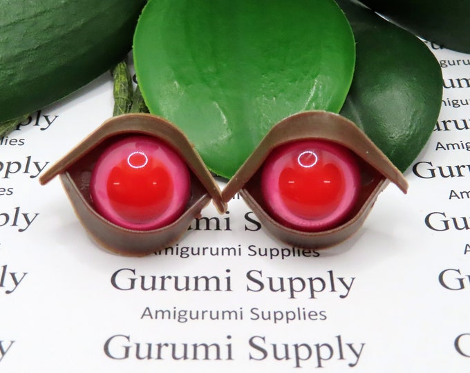 16mm Safety Eye EyeLids in Brown – 2 pairs – Amigurumi / Toy Eye lids / Eye Character / Eye Accents / Safety Eyes / Craft Supplies / Crochet