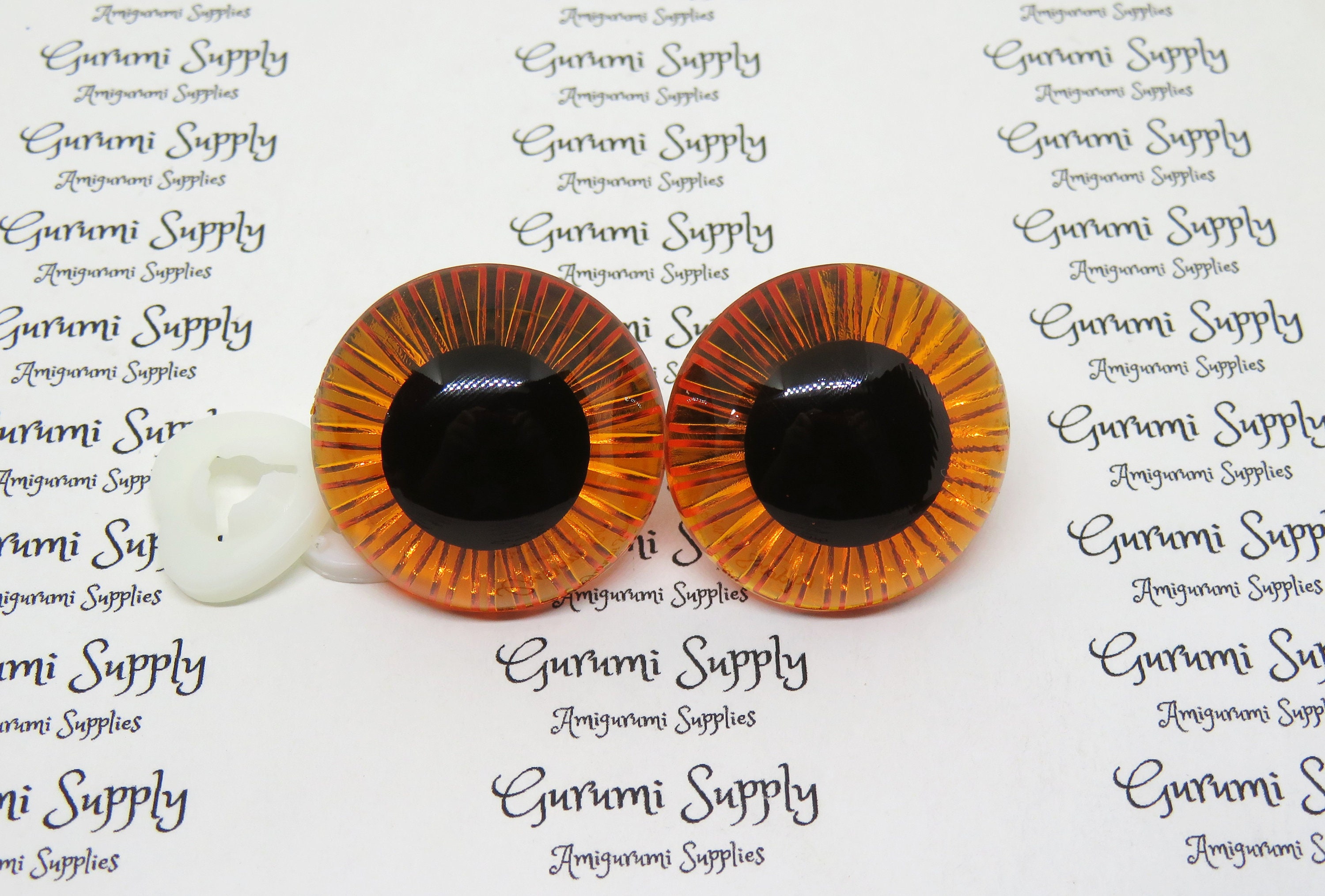 13mm Orange Textured Iris Safety Eyes – Round Eye with Washer - 1 Pair –  Amigurumi – Animal Eyes – Owl Eyes – Crochet Creations