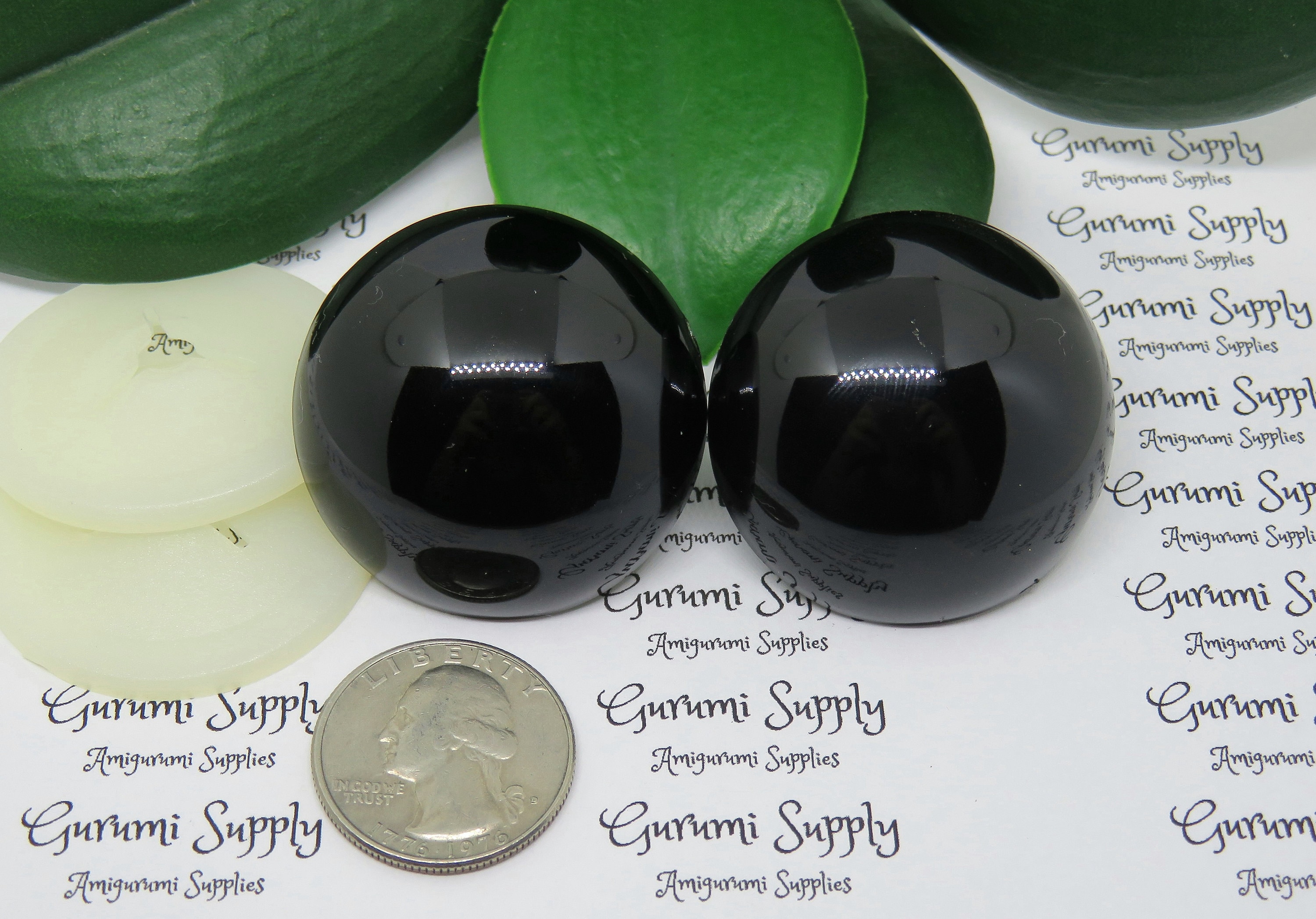 14mm Solid Black Round Safety Eyes with Washers: 2 Pair - Amigurumi /  Animals/ Doll / Toy / Stuffed Creations / Craft Eyes / Crochet / Knit