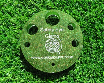 Safety Eye Gismo Light Green Glitter - Circle - Round - Safety Eye Tool - Safety Eye Jig - Safety Eye Helper - Trapezoid - Amigurumi