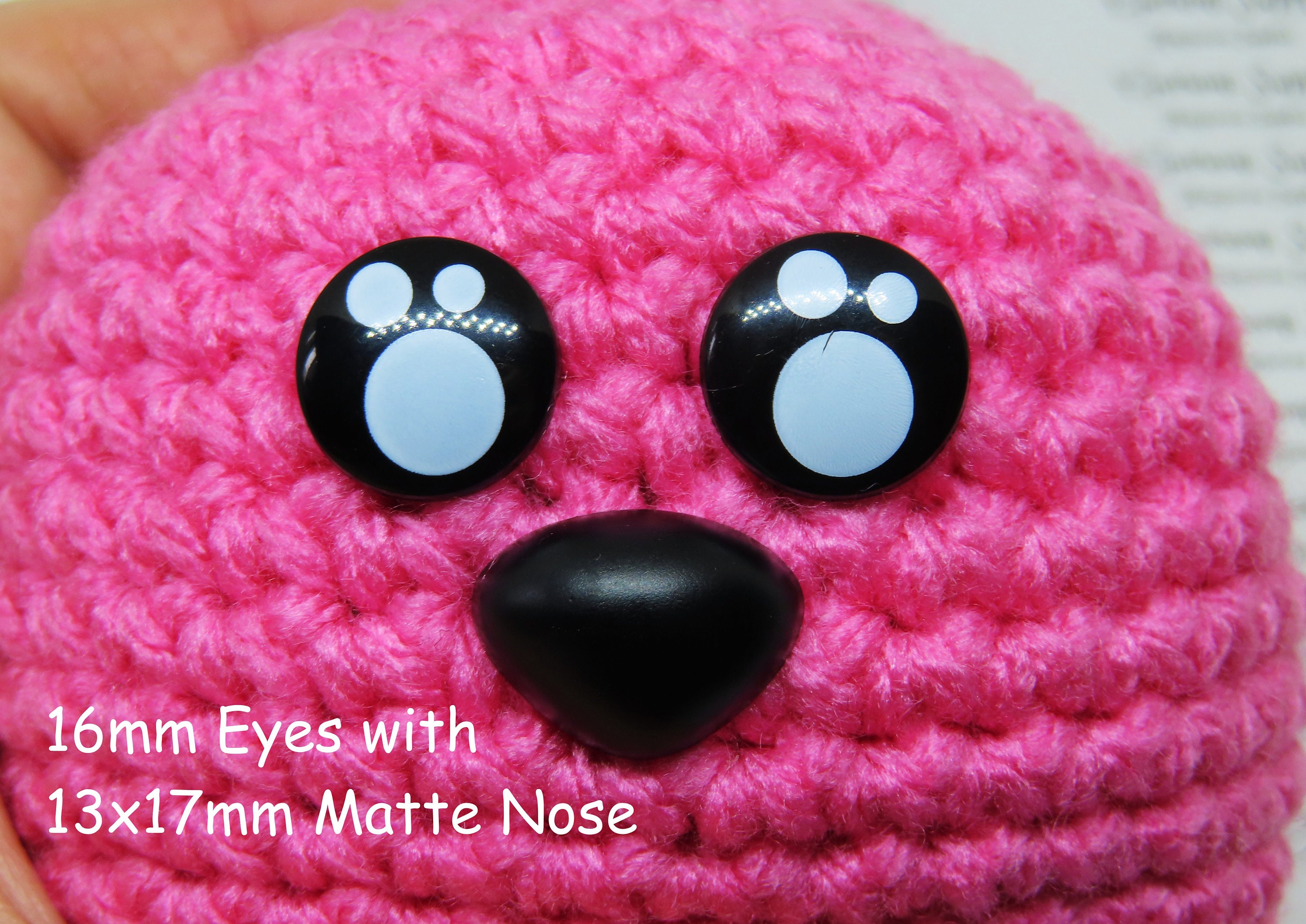 Amigurumi Anime Kawaii-Flat Safety Eyes/ Doll Eyes (8mm - 14mm :: Black)  100 pcs.