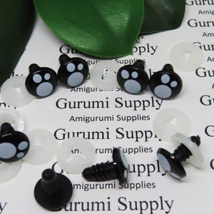 12 mm Kawaii Style Runde Sicherheitsaugen und Unterlegscheiben: 3 Paare - Puppe / Amigurumi / Tier / Gefüllte Kreationen / Häkeln / Stricken / Bastelbedarf