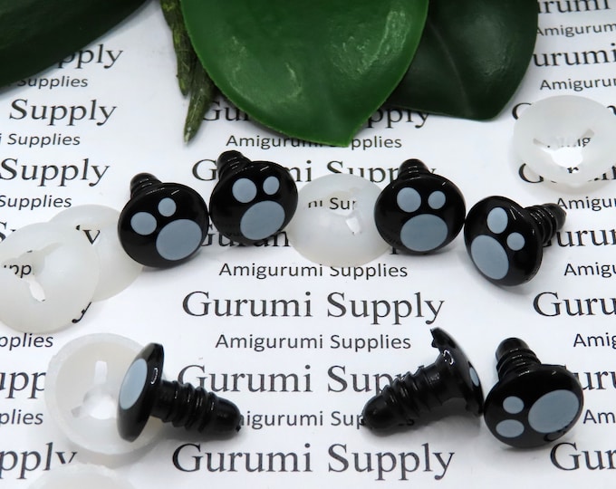 Bulk-Pack! 14mm Kawaii Safety Eyes with Washers: 20 Pairs - Amigurumi / Animal / Doll / Toy / Creation / Craft / Crochet / Knit / Black Eye
