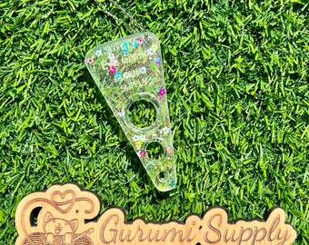 Safety Eye Gismo - Green Flower Garden  - Petite Size - Triangle - On-the-Go - Keychain - Safety Eye Tool - Safety Eye Jig - Eye Helper