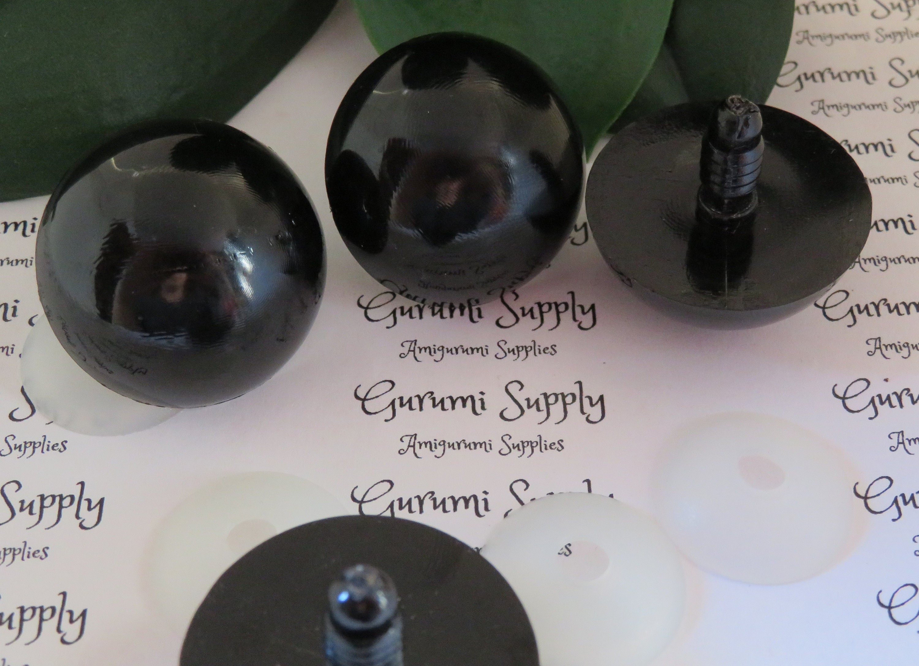 Bulk-Pack! 30mm Solid Black Round Safety Eyes with Washers: 5 Pair -  Amigurumi / Animals / Doll / Creations / Craft Eyes / Crochet / Knit