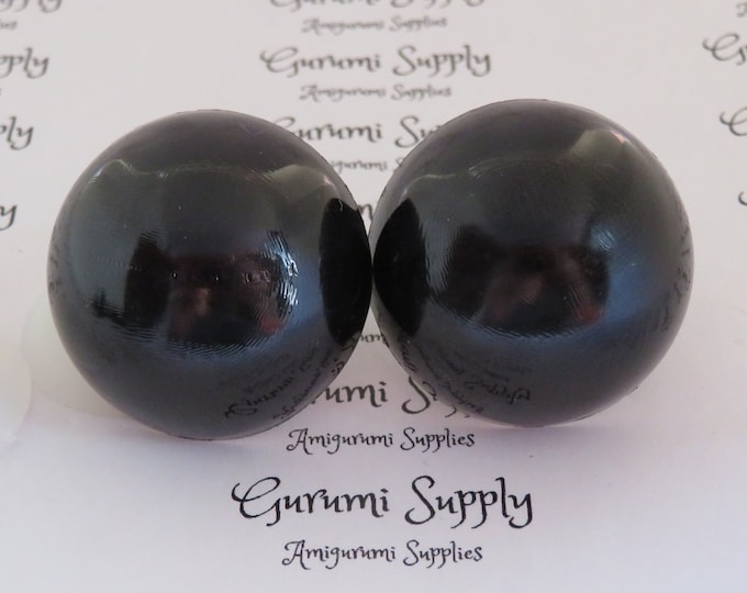 Bulk-Pack! 30mm Solid Black Round Safety Eyes with Washers: 5 Pair - Amigurumi / Animals / Doll / Creations / Craft Eyes / Crochet / Knit