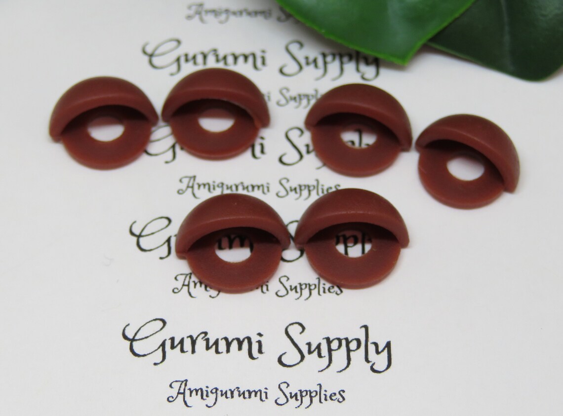 10mm Safety Eye Eyelids in Red Brown 3 Pairs Amigurumi/ Etsy