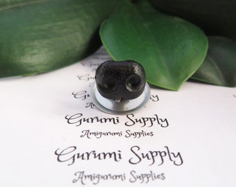 Limited Quantity! 12mmSolid Black Safety Noses with Washer - 4 ct - Amigurumi / Dogs / Bears / Creations / Animal / Toys / Crochet