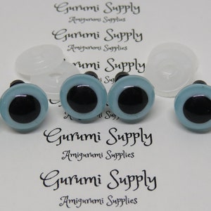 12mm Light Blue Iris with Black Pupil Round Safety Eyes and Washers: 3 Pairs Dolls / Amigurumi / Animals / Stuffed Creations / Craft / Toy image 6