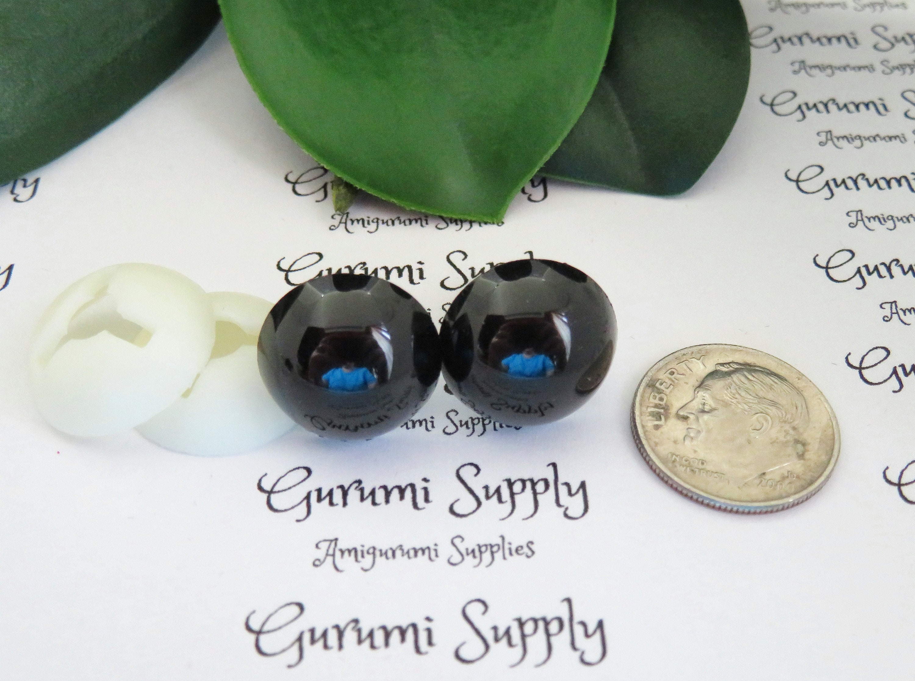 Bulk Pack! 15mm Solid Black Round Safety Eyes and Washers: 20 Pair - Doll /  Amigurumi / Animal / Crafft Supplies / Creations / Toy / Crochet