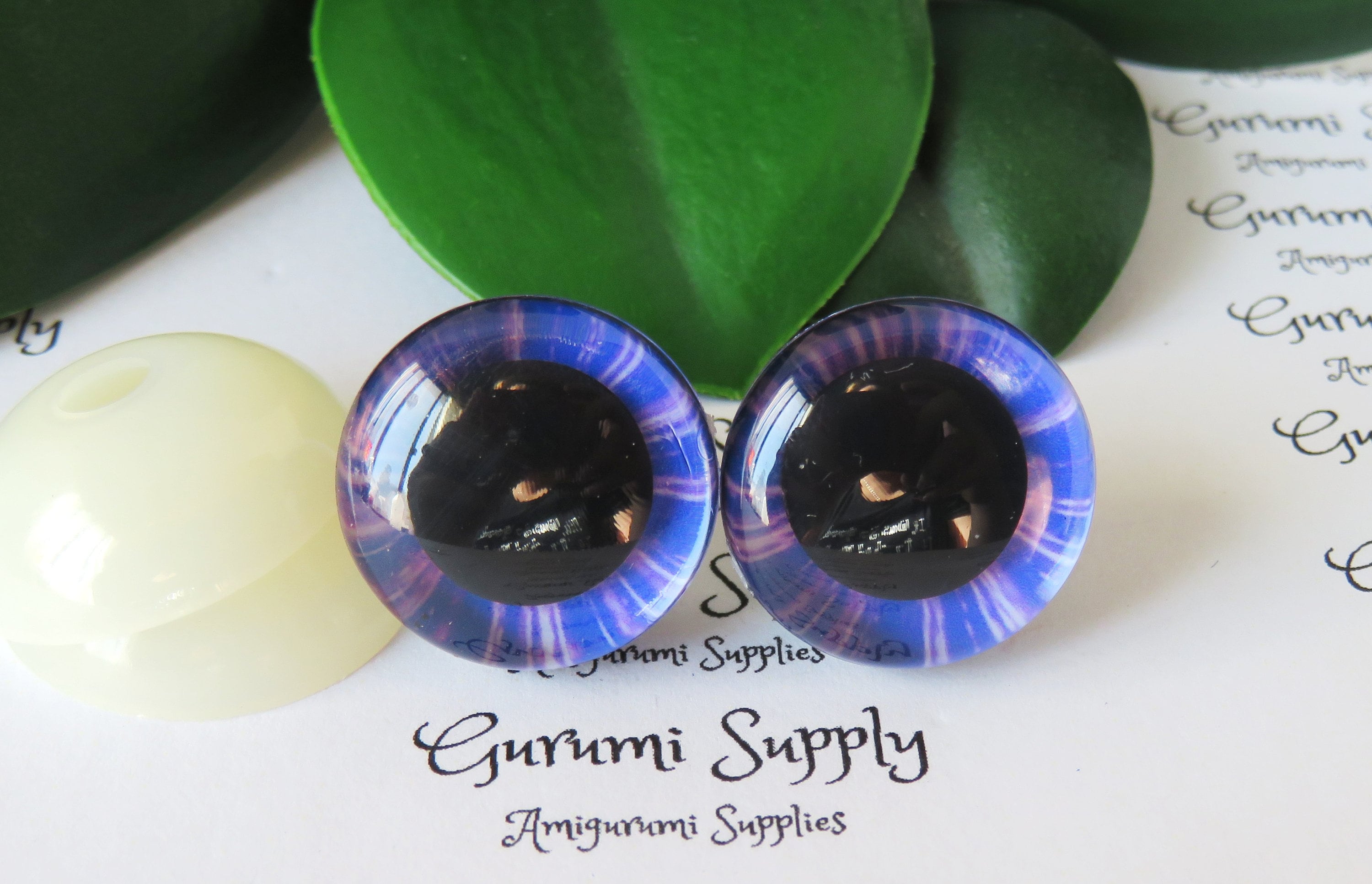 20mm Purple Iris 3D Style Trapezoid Safety Eyes and Washers: 1 Pair -  Amigurumi / Animals / Stuffed Creations / Crochet / Craft Supplies