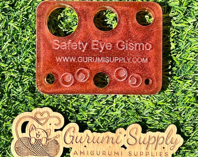 Safety Eye Gismo - Copper Red - Rectangle - Safety Eye Tool - Safety Eye Jig - Safety Eye Block - Trapezoid - Amigurumi