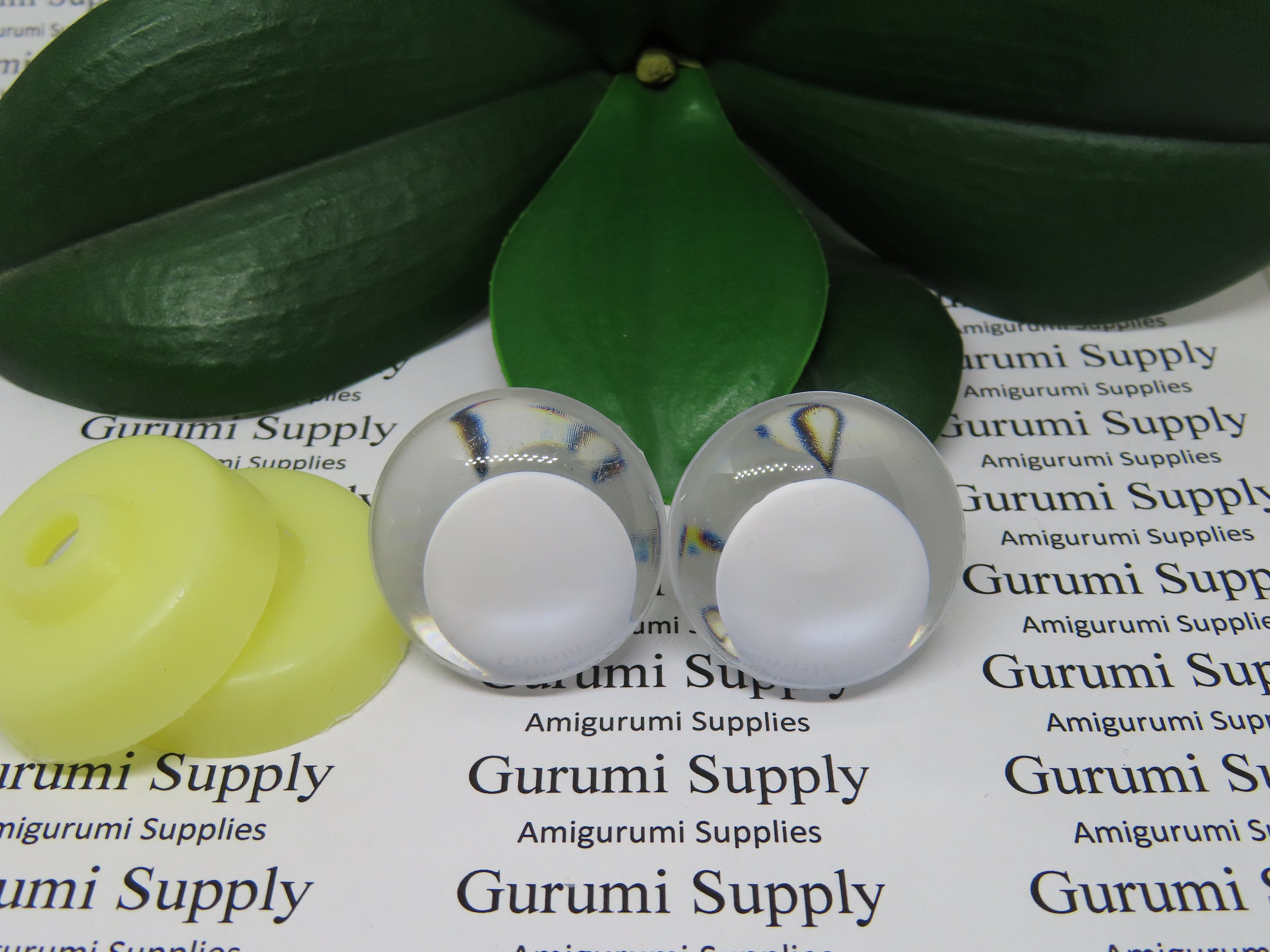 12 PAIR 15mm Safety Eyes, Noses, Buttons Flat Round No Pupil for