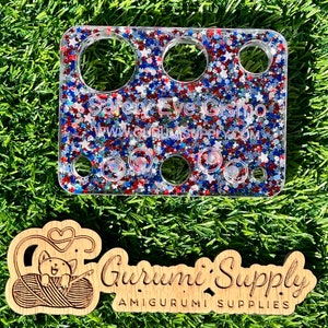 Safety Eye Gismo Patriotic Stars with Glow Glitter- Rectangle - Safety Eye Tool - Safety Eye Jig - Safety Eye Helper - Trapezoid - Amigurumi