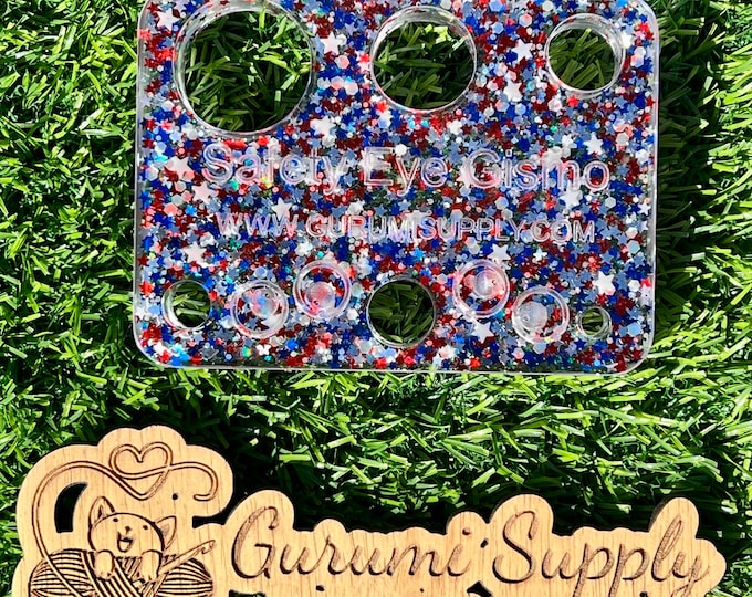 Safety Eye Gismo Patriotic Stars with Glow Glitter- Rectangle - Safety Eye Tool - Safety Eye Jig - Safety Eye Helper - Trapezoid - Amigurumi