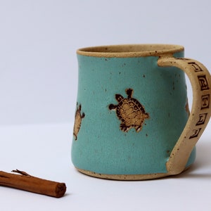Personalized Pottery Turtle Mug, Ceramic Coffee Mug image 2