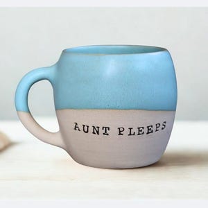 Personalisierte Keramik Tasse mit Namen - Individuelle Kaffeetasse in Türkis - Handgemachte Namenstasse -  Minimalistisches Design - 400ml
