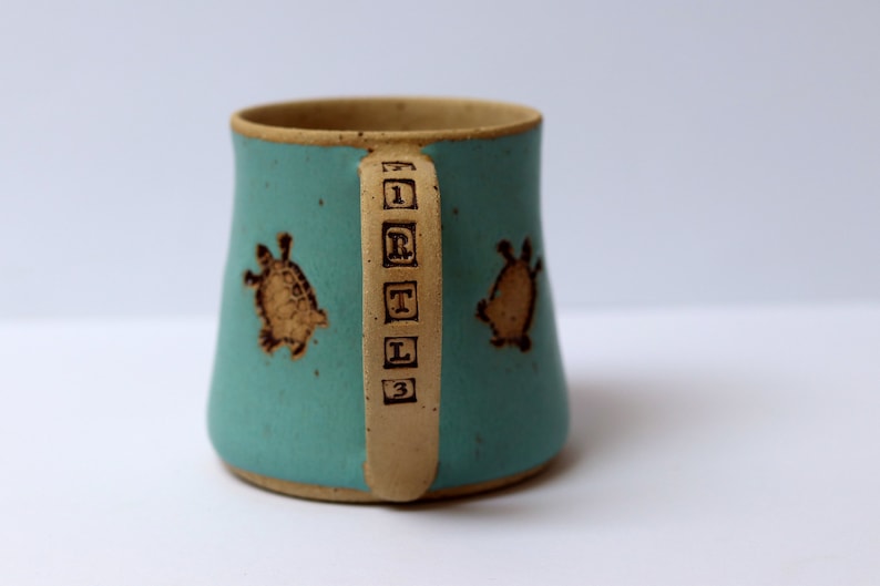 Personalized Pottery Turtle Mug, Ceramic Coffee Mug image 5