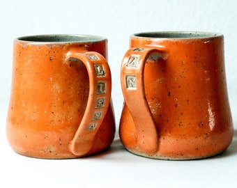 Personalized Pottery Mug, Large Coffee Mug, Handmade Mug