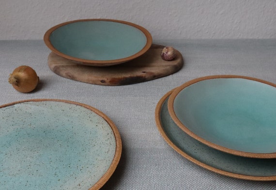 Buy Ceramic Dinner Set in Blue Mediterranean Kitchen Decor Ceramic Dishes Online in India Etsy