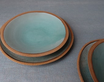 Ceramic dinner set in blue , Mediterranean  Kitchen Decor, Ceramic Dishes