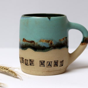 Custom Beer Mug, Personalized Christmas Gift for Beer Lovers, Wedding Anniversary,  Handmade Pottery, Dishwasher-Safe