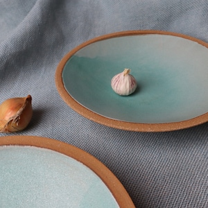 Ceramic Plate, Pottery Dinnerware, Turquoise Dishes