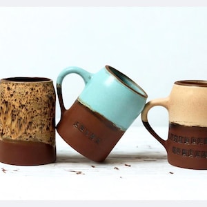 Personalized Tankard, Custom Beer Stein, Customized Beer Mug, Handmade Pottery, Rustic Home Bar, Stoneware Ceramic, Dishwasher Safe