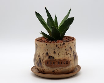 Personalized Flower Pot, Unique Planter, Handmade Pottery
