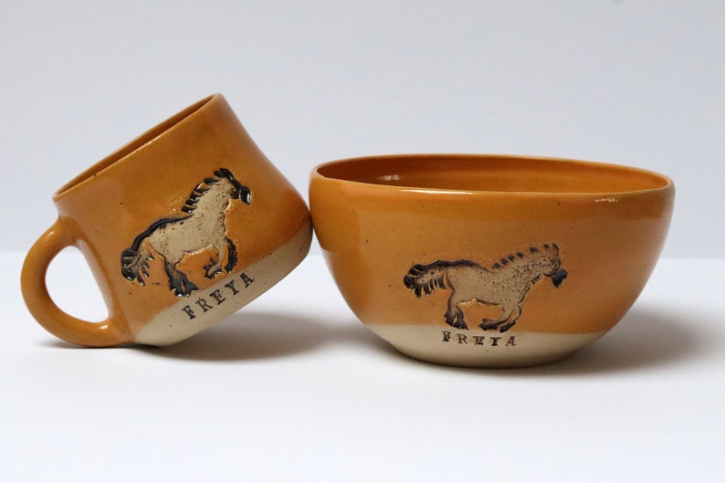 Horse Pottery Coffee Mug, Custom Horse Gifts for Horse Lover, Hobby Horse, Pottery Handmade image 8