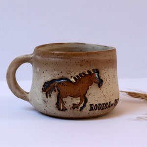 Horse Pottery Coffee Mug, Custom Horse Gifts for Horse Lover, Hobby Horse, Pottery Handmade image 7