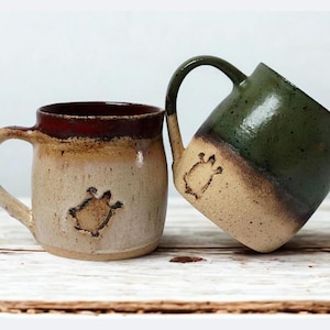 Schildkröte Becher, Tasse Getöpfert, Kaffeebecher, Schildkröte Kaffeepott, Kaffeetasse Groß