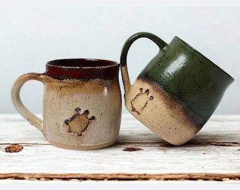 Turtle Mug, Handmade Mug, Pottery Coffee Mug, Nature Lover Gift