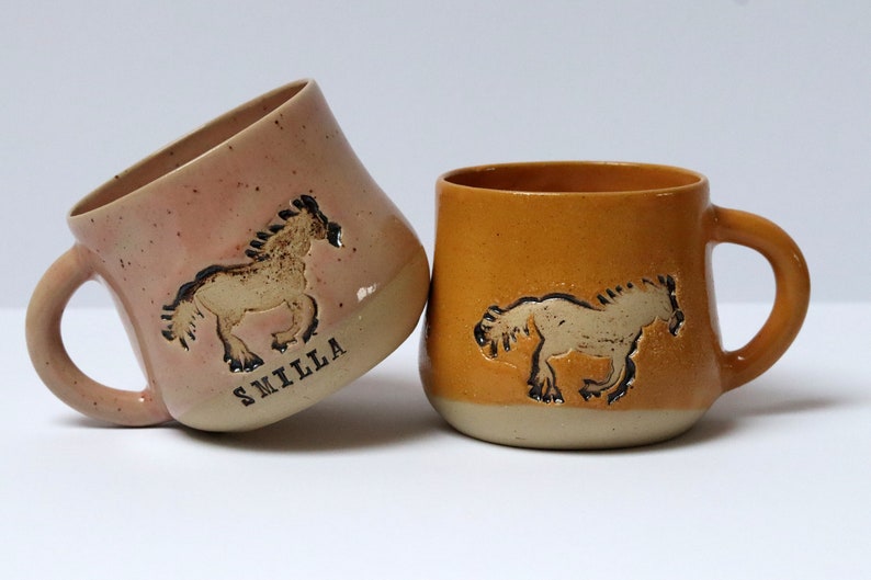 Horse Pottery Coffee Mug, Custom Horse Gifts for Horse Lover, Hobby Horse, Pottery Handmade image 6