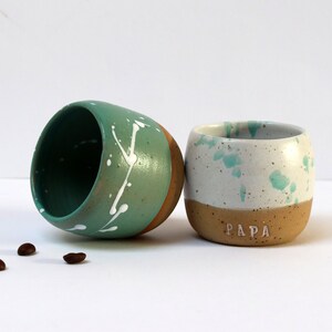 Handmade Personalized Stoneware Espresso Set of 2 Cups image 8